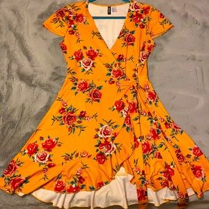 SOLD on FB!! H & M Flower Print Flared Wrap Dress